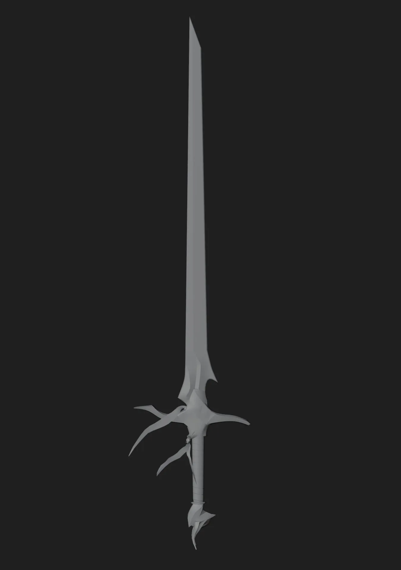 L'épée de profil en gris, sans texture