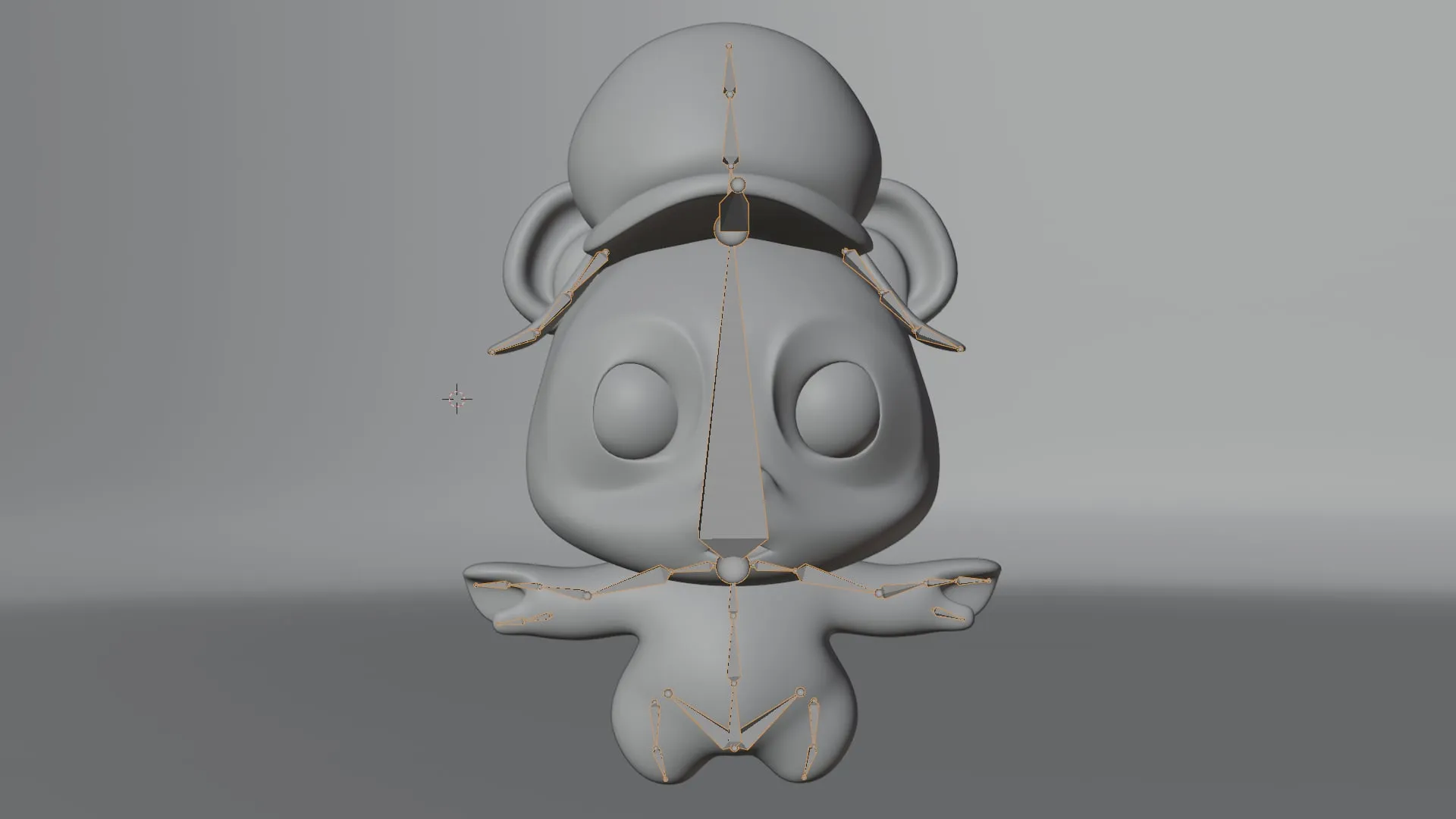 Le panda en gris avec les os de son armature visibles