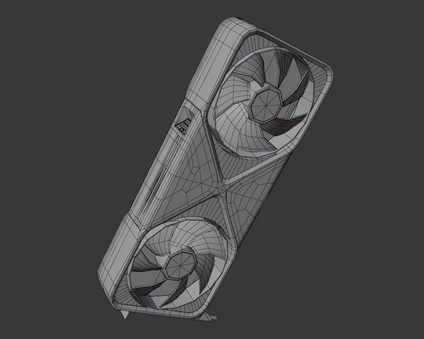 La carte en wireframe allégé, ventilateurs et grilles simplifiés